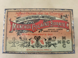 BOITE MEDICAMENTS MENTHOL COCAINO BORATE /AFFECTIONS DE LA GORGE - Boîtes