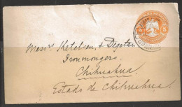 Mexico 1904 5c Postal Envelope Used Jul 29 1904, Chinuahua - Mexico