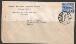 Peru 1944 Lima (6 Nov 44) To Waynesboro PA USA Corner Card - Perù