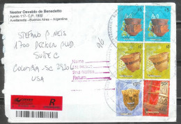 2000  Argentina - Archarological Artifacts On Registered Cover To SC - Storia Postale