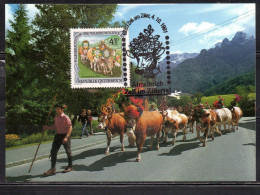 AUSTRIA ÖSTERREICH 1991 AUSTRIAN FOLK FESTIVAL ALMABTRIEB TYROL 4.50s CARTE MAXIMUM MAXI CARD - Cartoline Maximum