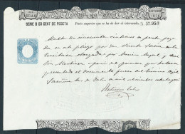 ESPAÑA 1876—PAGOS AL ESTADO 50 Cts—Sello Fiscal SOCIEDAD Del TIMBRE—MARCA DE AGUA: REY ALFONSO XII (ver) - Fiscaux