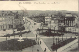 CPA - LIMOGES - PLACE JOURDAN, VUE VERS LA GARE (1918) - Limoges