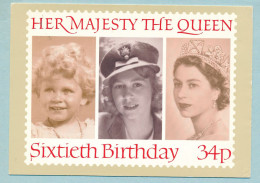 Her Majesty The Queen - Sixtieth Birthday - Portraits From 1828, 1942 & 1952 - Reproduced From A Stamp - Royal Families