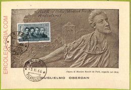 Ad3357 - ITALY - Postal History - MAXIMUM CARD - 1966 - Guglielmo Oberdan - Cartas Máxima