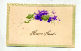 Carte Bonne Année Violette En Relief  Utilisé - New Year