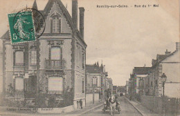 WA 21-(10) ROMILLY - RUE DU 1er MAI - ATTELAGE , CARRIOLE A CHEVAL - CANLAY CHALOPIN EDIT. ROMILLY - 2 SCANS - Romilly-sur-Seine