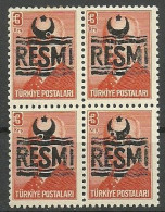 Turkey; 1955 Official Stamp 3 K. ERROR "Sloppy Overprint" MNH** - Dienstmarken