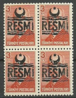 Turkey; 1955 Official Stamp 3 K. ERROR "Sloppy Overprint" MNH** - Sellos De Servicio