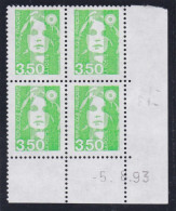 France 1993 Cat. Yvert N° 2821 ** Type Marianne Du Bicentenaire. Coin Daté 5.8.93 . - 1990-1999