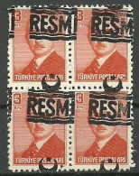 Turkey; 1955 Official Stamp 3 K. ERROR "Shifted Overprint" MNG - Francobolli Di Servizio