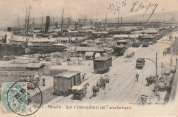 XU 2-(13) MARSEILLE - QUAI D' EMBARQUEMENT DES TRANSATLANTIQUES - ANIMATION - ATTELAGES - 2 SCANS - Joliette, Zone Portuaire