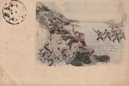 XU 3- LANDING OF THE JAP ARMY AT PORT  ARTHUR AND A FIGHTING WITH RUSSIAN TROOPS - COMBAT RUSSO JAPONAIS - ILLUSTRATEUR - Altri & Non Classificati