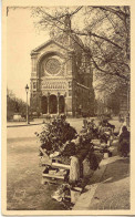 CPA - PARIS - EGLISE SAINT AUGUSTIN (MARCHANDE DE FLEURS - BEAU CLICHE) - Autres Monuments, édifices