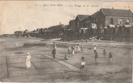 XU 7-(14) LUC SUR MER - LA PLAGE ET LE CASINO - ANIMATION - ENFANTS - PARTIE DE VOLANT - 2 SCANS - Luc Sur Mer