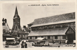 XU 7-(14) HONFLEUR - EGLISE SAINTE CATHERINE - ETALS - PHOT. C.M , LE HAVRE - EDIT. LUGEN , LE HAVRE - 2 SCANS - Honfleur