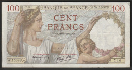 Billet 100 Francs SULLY - 26-9-1940  - N° W.15023 - 736 - 100 F 1939-1942 ''Sully''