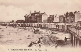 XU 7-(14) COURSEULLES SUR MER - LA PLAGE - CABINES - 2 SCANS - Courseulles-sur-Mer