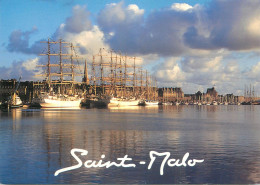Navigation Sailing Vessels & Boats Themed Postcard Saint Malo Large Sail Ships - Voiliers