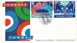 FDC 03/05/1994: TUNNEL SOUS LA MANCHE - CHANNEL TUNNEL - Emission Anglaise - Y&T N° - - 1990-1999