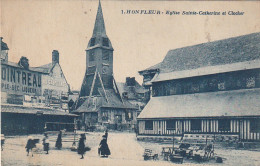 XU 8-(14) HONFLEUR - EGLISE SAINTE CATHERINE ET CLOCHER - PUBLICITE COINTREAU, BYRRH - ANIMATION  - 2 SCANS - Honfleur