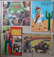 Lot De 4 Récits Complets BONANZA N°24 Coll. WILD WEST EDICOQ GOUFY, Coll. A TRAVERS LE MONDE RAM - Lots De Plusieurs BD