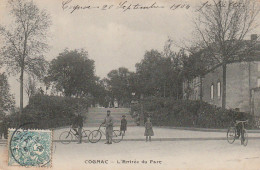 XU 11-(16) COGNAC - L' ENTREE DU PARC - ANIMATION - ENFANTS , CYCLISTES - 2 SCANS - Cognac