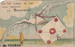 XU 12-(17) " CE BEL OISEAU DE MER  SOUVENIR DE FOURAS " - CARTE A SYSTEME MULTIVUES (10 VUES) - MOUETTE , LETTRE - Fouras-les-Bains