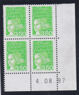 France 1997 Cat. Yvert N° 3092 B Ou D ** Type Marianne De Luquet. Coin Daté 4.08.97 . - 1990-1999