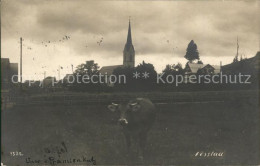 12029843 Nesslau Kuh Ortsansicht Mit Kirche Nesslau - Sonstige & Ohne Zuordnung