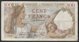 Billet 100 Francs SULLY - 8-8-1940  - N° J.13566 - 851 - 100 F 1939-1942 ''Sully''