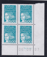 France 1997 Cat. Yvert N° 3097 ** Type Marianne De Luquet. Coin Daté 06.08.97 . - 1990-1999