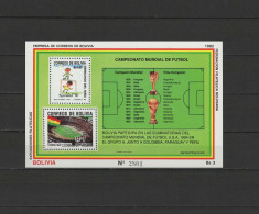 Bolivia 1992 Football Soccer World Cup S/s MNH - 1990 – Italië