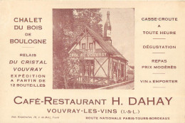 37 VOUVRAY LES VINS. Carte Publicitaire Format CPA. Café Restaurant Dahay Route Nationale Paris Tours Bordeaux - Vouvray