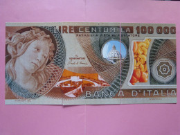 Puzzle De 3 CPM ITALIE ITALIA Représentation 100 000 Lires Billet De Banque Bank Note Banconota Monnaie Surréalism - Monnaies (représentations)