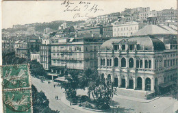 YO Nw27- ALGER ( ALGERIE ) - LE THEATRE ET LA PLACE DE LA REPUBLIQUE - VUE GENERALE - 2 SCANS - Algiers