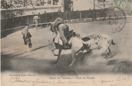 YO 6- COURSES DE TAUREAUX - CHUTE DU PICADOR  -  2 SCANS - Corridas