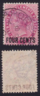 STRAITS SETTLEMENTS 1899 QV 4c Surch On 5c Sc#92 - USED @N529 - Straits Settlements