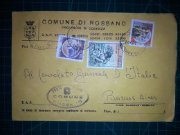 ITALIE, Enveloppe Communale Circulée à Buenos Aires, Argentine Avec Divers Timbres-poste (châteaux Et Autres). Commune: - 1981-90: Gebraucht