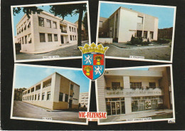 YO 11-(32) VIC FEZENSAC - CARTE MULTIVUES COULEURS : HOTEL DE VILLE , PERCEPTION , POSTE , CREDIT AGRICOLE MUTUEL - Vic-Fezensac