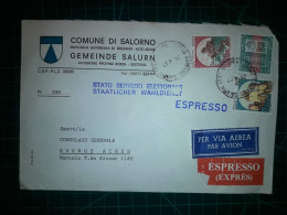 ITALIE, Enveloppe Communale Circulée à Buenos Aires, Argentine Avec Divers Timbres-poste (châteaux Et Autres). Commune: - 1981-90: Gebraucht