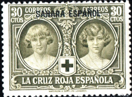 SAHARA SPAGNOLO, SPANISH SAHARA, CROCE ROSSA, RED CROSS, 1926, NUOVO (MLH*) Scott:ES-SH B6, Yt:ES-SH 18 - Spaanse Sahara
