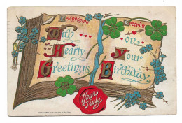 Postcard Birthday Greetings Card Embossed Design Posted 1911 PA Pittsburgh North Diamond Station With Postage Due - Cumpleaños