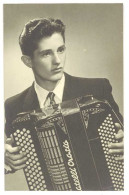 Photo Homme à L'Accordéon Fratelli Crosio ( Photo Studio Paul, Casablanca ) - Personnes Anonymes