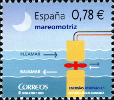 España 2010 Edifil 4585 Sello ** Energias Renovables Mareomotriz Estudio Jesús Sanchez Michel 4526 Yvert 4231 Spain - Unused Stamps