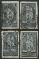 N° 259 Les 4 Types Différents "Cathédrale De Reims" Type I, II, III (rare), IV COTE 48 € - Oblitérés