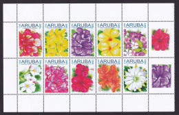 323 ARUBA 2011 - Y&T 530/39 Avec Vignette - Fleur - Neuf ** (MNH) Sans Charniere - Curazao, Antillas Holandesas, Aruba