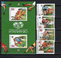 Bulgaria 1990 Football Soccer World Cup Set Of 4 + S/s MNH - 1990 – Italië