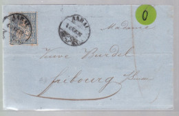 Un Timbre N° 31  10 C  Franco  Suisse  Sur Lettre   Facture   1866   Destination Fribourg - Lettres & Documents