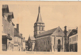 YO 17-(36) SAINT GAULTIER - L' EGLISE ET LA PLACE - EDIT. ROUDIER , ST GAULTIER - 2 SCANS - Other & Unclassified